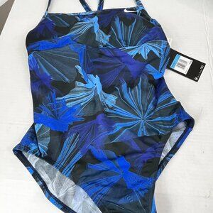 Women's Blue/black Nike 1 pc Swimsuit, Size M, NWT